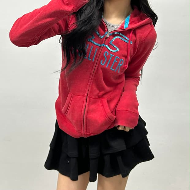 홀리스터 y2k 여리핏 걸즈 후드집업 희귀져지(M)