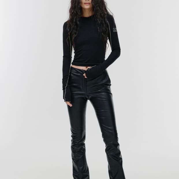 SEO 왁스 검정 코팅진 레더팬츠 LEATHER PANTS