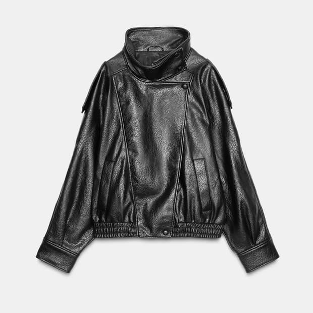 자라 페이크 레더 자켓 
