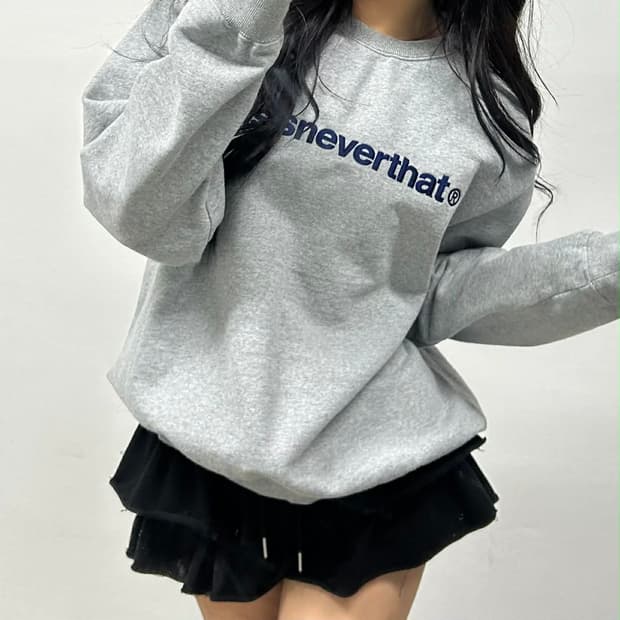 디스이즈네버뎃 T로고 그레이 시그니처 스웨트셔츠 맨투맨(XL)