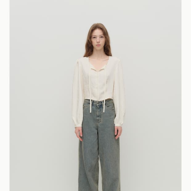 아비에무아 오블리크 빈티지 와이드 진