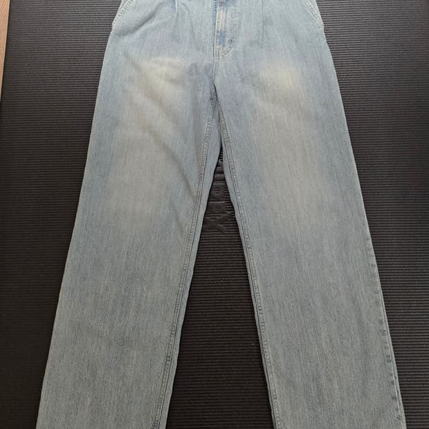 우영미  블루 와이드 슬럽 데님 팬츠 25ss