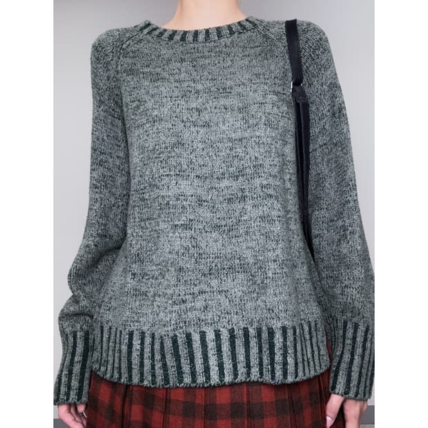 빈티지 그린 니트