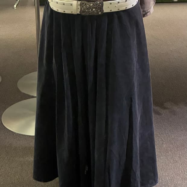 3)niko and vintage 네이비 코듀로이 롱 스커트