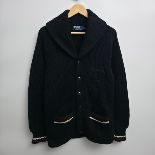 [L] 폴로 헤비 울 숄카라 니트 가디건