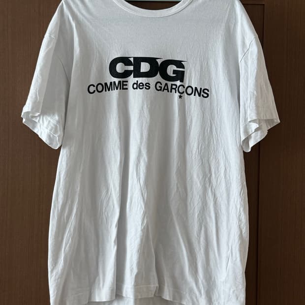 CDG 24ss 로고 티셔츠 (화이트 2XL)