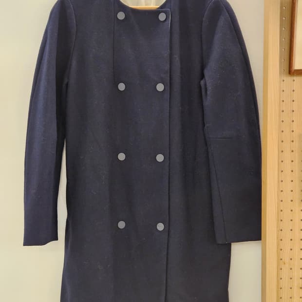 라코스테 네이비 울더블 코트 38