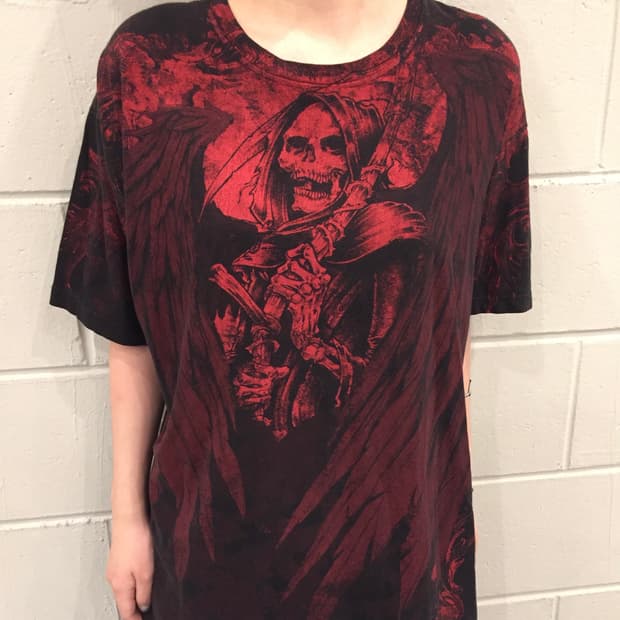 Gothic Skull Grim Reaper T-Shirt