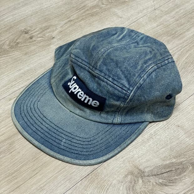 슈프림 25fw 워시드 데님 캠프캡 모자 새제품