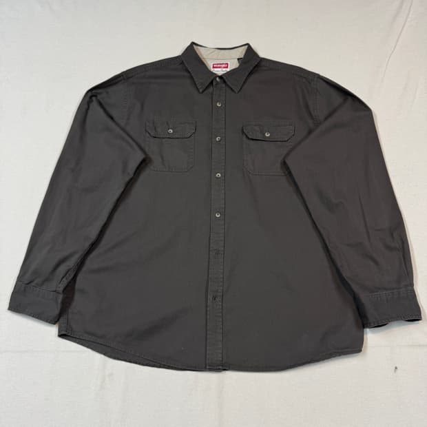 XL) Wrangler 랭글러 투포켓 워크웨어 코튼 셔츠 브라운 W3