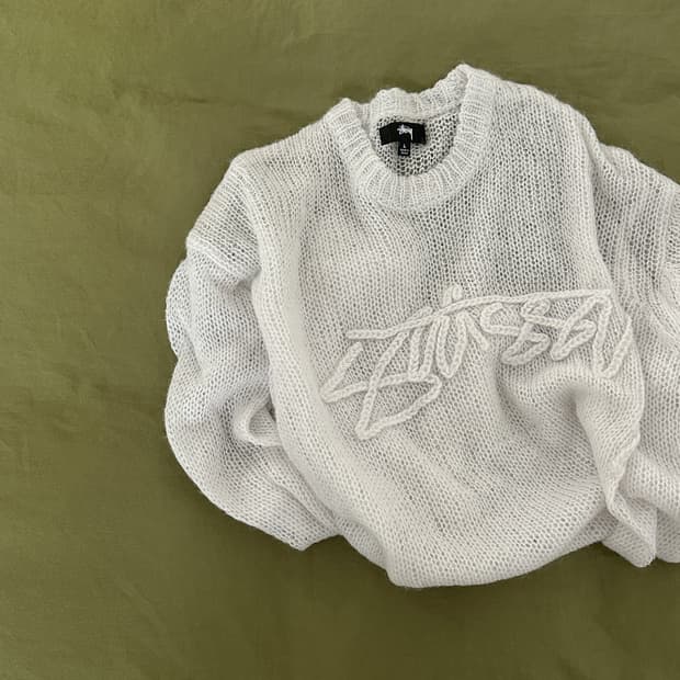 스투시 루즈 니트 로고 스웨터 본