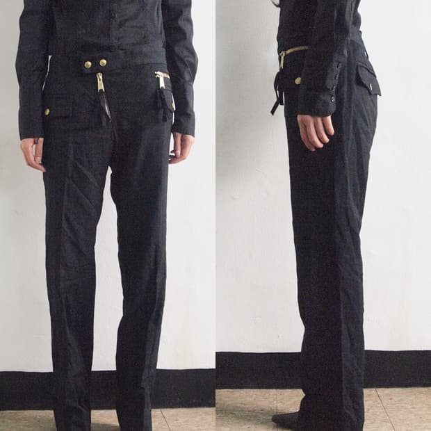 디스퀘어드2 프런트지퍼 금장 트라우져