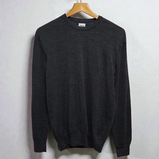 95)ZARA 자라 엑스트라파인 울 니트 차콜그레이