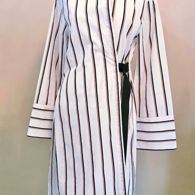 앤더슨벨 MIA 더블 랩 스트라이프 롱 셔츠