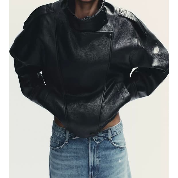 자라 페이크 레더 점퍼 xs