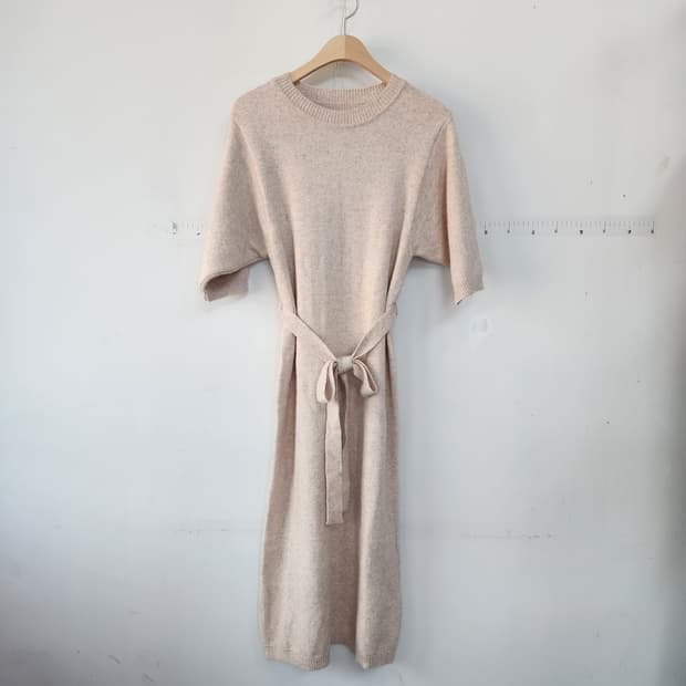 난닝구 앙고라 니트 벨트 롱 원피스