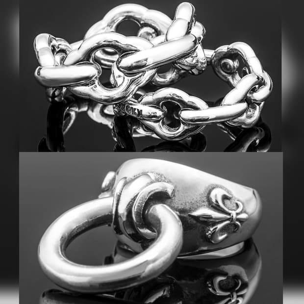 킹크로치 루프링 + 체인링 실버925 크롬하츠 스타일