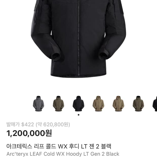아크테릭스 리프 콜드 WX 후디 LT 젠 2 블랙 