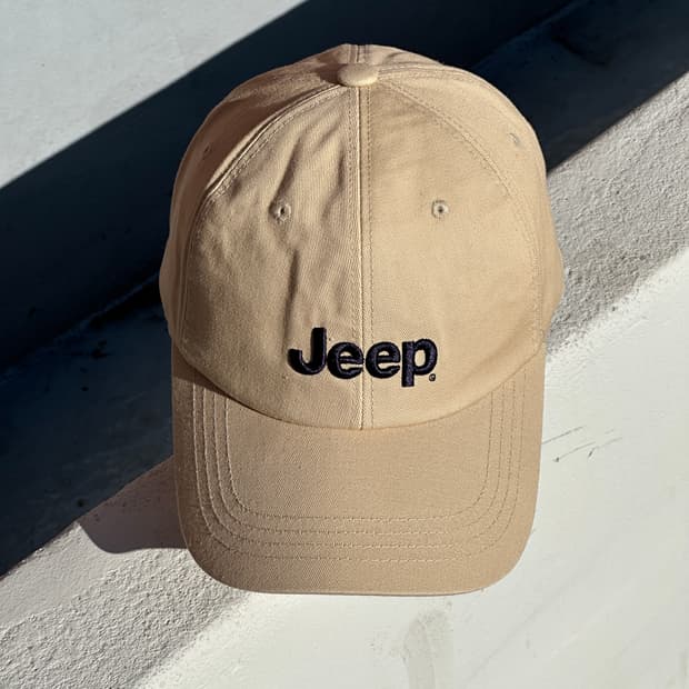 [F] Jeep 지프 로고 베이지 볼캡 모자