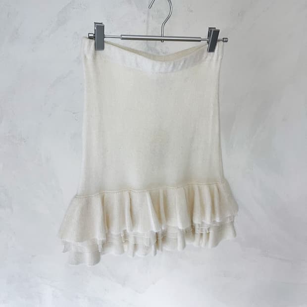 레이스 디테일 레이어드 스커트 (made in italy)