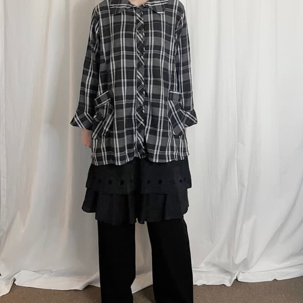 Check Pocket Shirt Jacket - Black