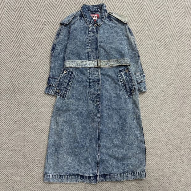 조다쉬 빈티지 워싱 데님 코트 v1832
