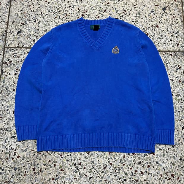 폴로(POLO RalphLauren) 빈티지 블루 브이넥 니트