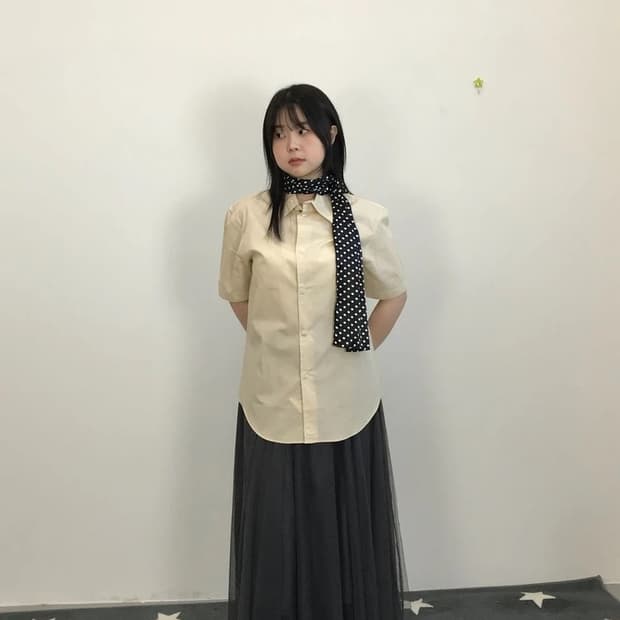 PPFM Beige Minimal Short Sleeve Shirt