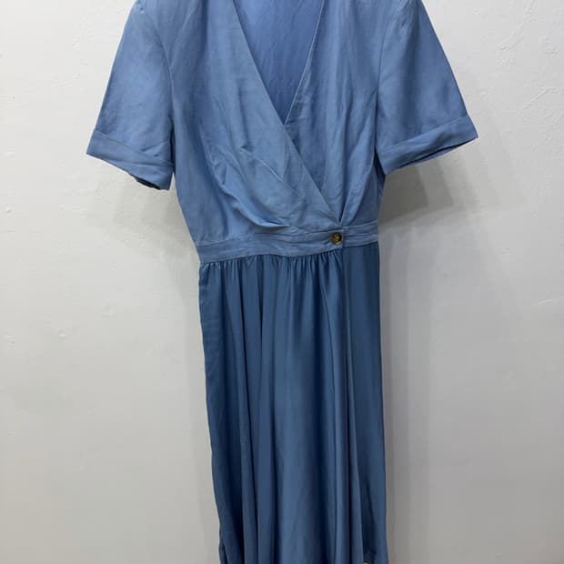 정품) 산드로 블루 랩 스타일 원피스 36