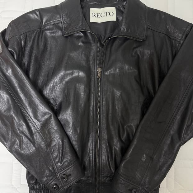 M 렉토 하이넥 레더 블랙 자켓