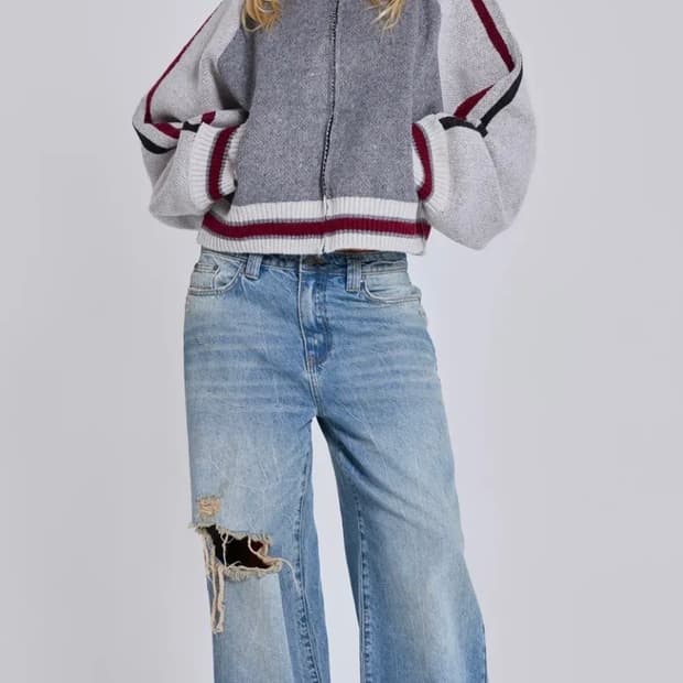 제이디드런던 팀85 니트 봄버자켓 가디건 새상품 판매합니다