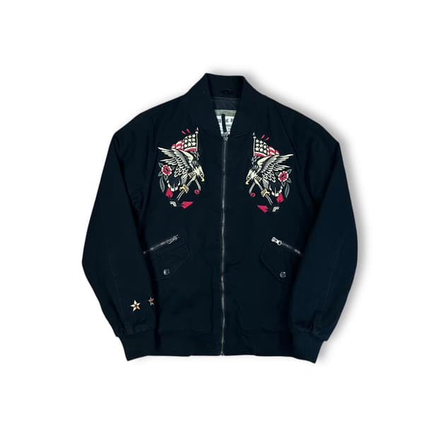 더매드니스 자수 블루종 자켓