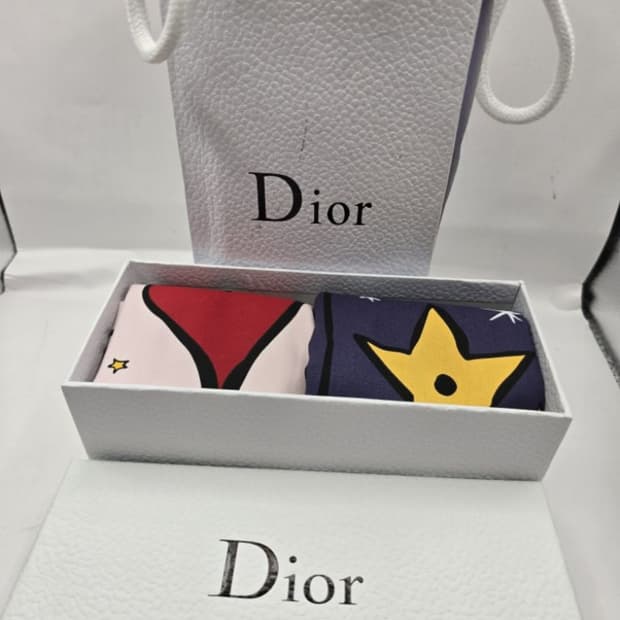 정품 디올 복주머니 천 파우치 세트
