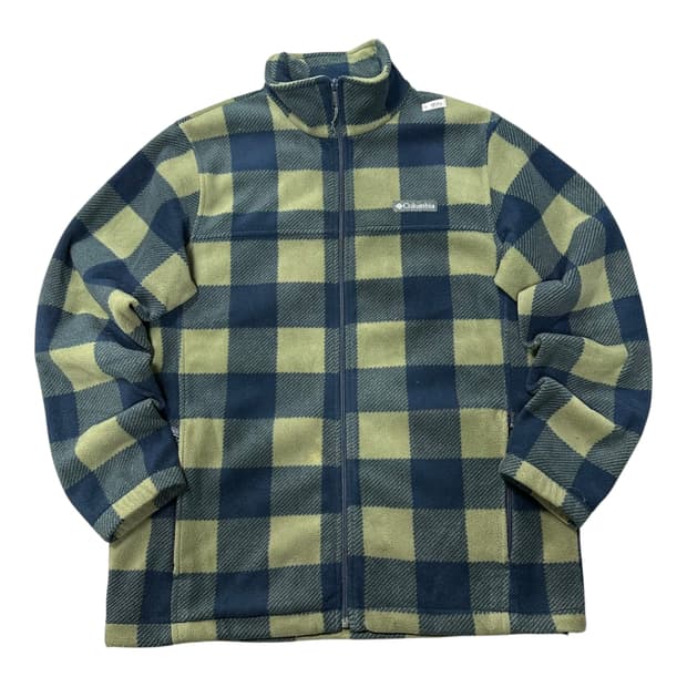 ✨ (바배) 컬럼비아 체크 패턴 플리스 후리스 집업 