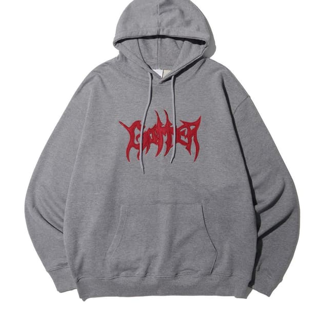 가터갤러리 빅 로고 후드 그레이 L