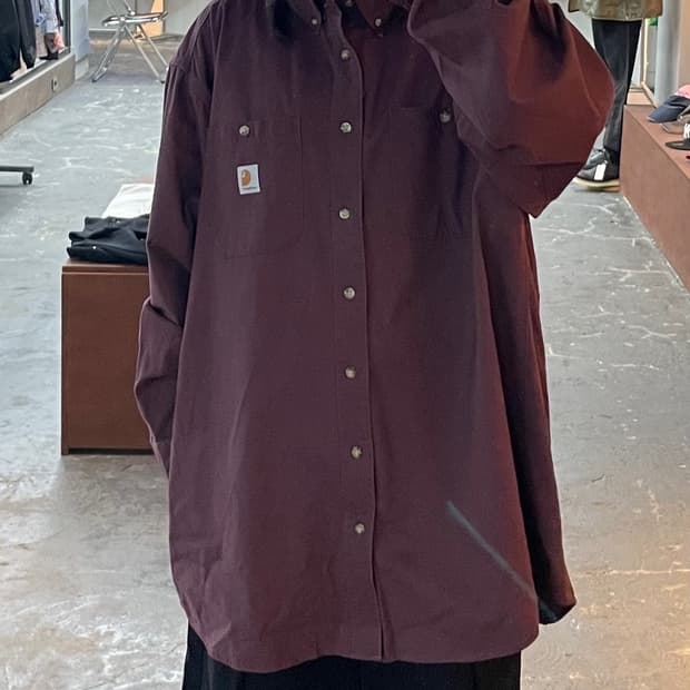 칼하트 버건디 워크셔츠 H1645