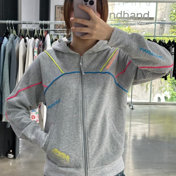 히스테릭글래머 네온 로고 후드집업