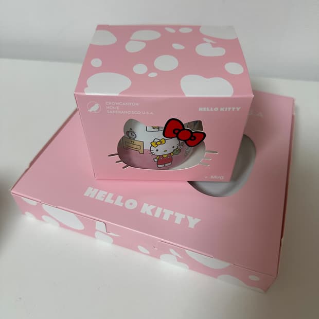 [미개봉] 크로우캐년 헬로키티 머그 플레이트 핑크