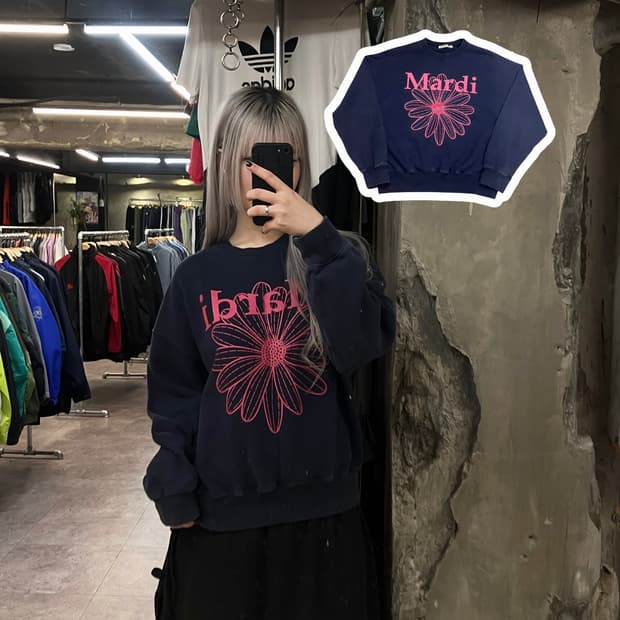 마르디 메크르디 맨투맨 네이비 M  #csz2803