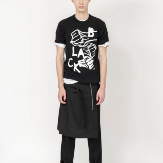 꼼데가르송 블랙 20ss 랩스커트 도킹팬츠