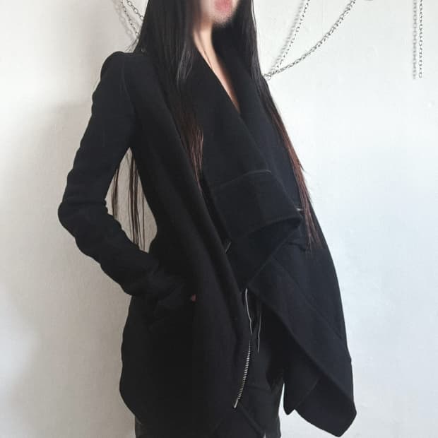 rare* 릭오웬스 파리 익스클루시브 캐시미어 하이넥 드레이프 코트