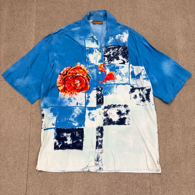 80s peter brown made in italy 빈티지 레이온셔츠