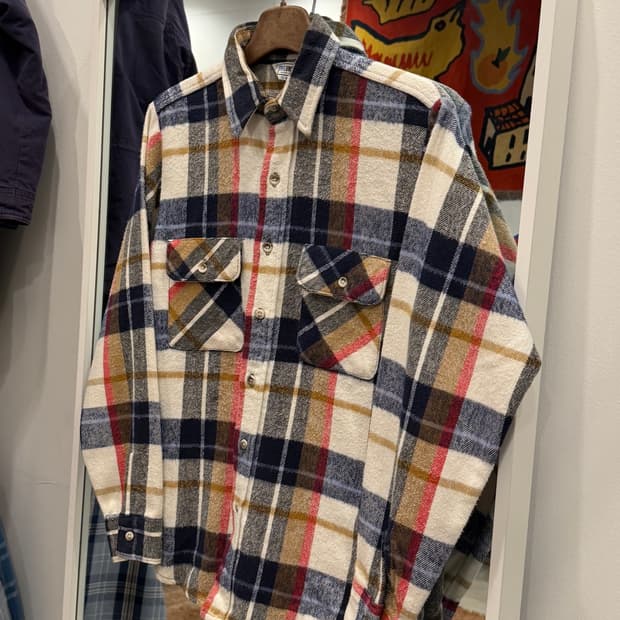 80s Five Brother 파이브 브라더 플란넬 체크 셔츠 (USA)