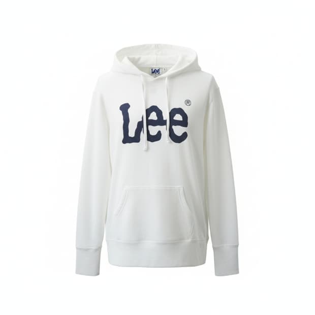 Lee 빅로고 프린팅 화이트 후드티 1916