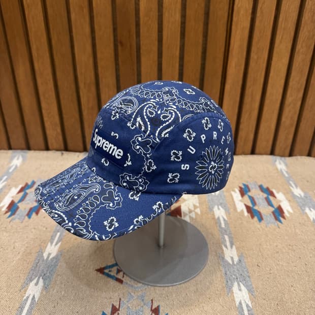 [OS] 슈프림 반다나 캠프캡 네이비 - 21SS