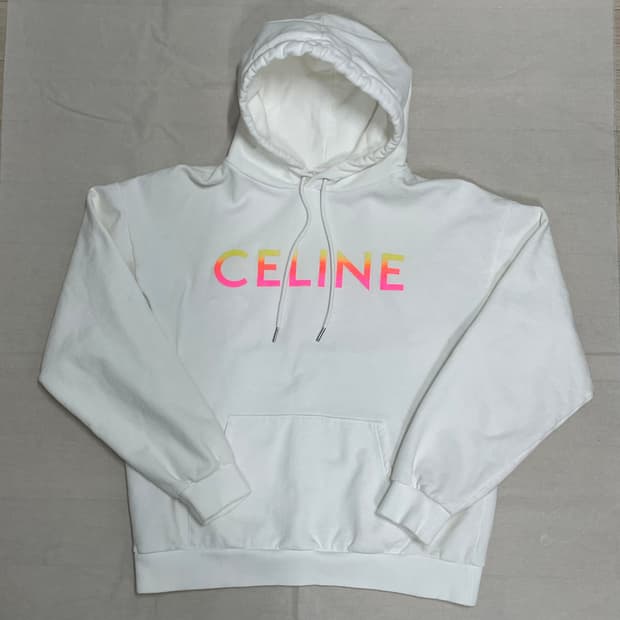 셀린느 그라데이션 레인보우 로고 후드 티셔츠 [m]