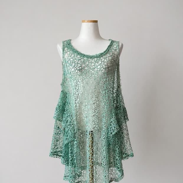 민트 시스루 네트 롱베스트 