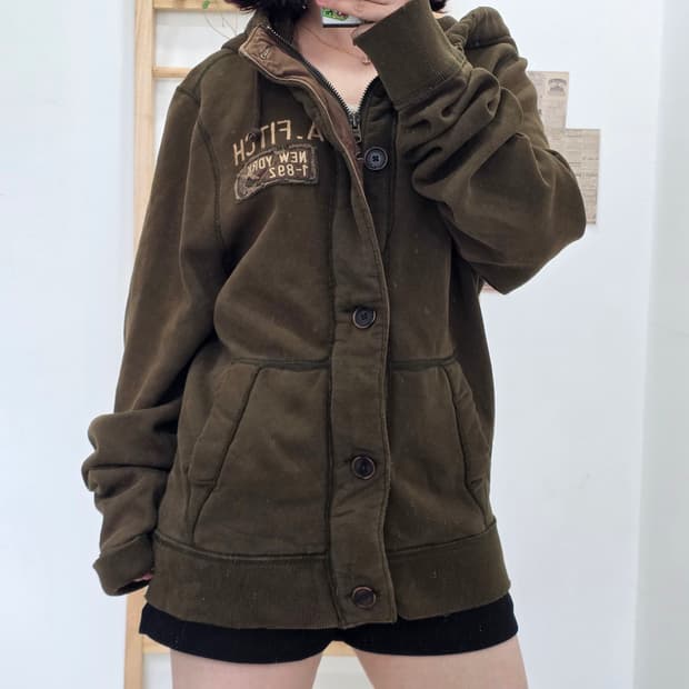 [프립]L/아베크롬비 후드자켓 카키 올리브브라운