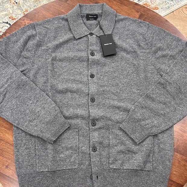 [새제품] 마시모두띠 울100% PK 니트 가디건 헤더그레이 L