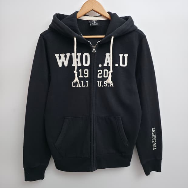 [L] WHO.A.U 후아유 블랙 후드집업